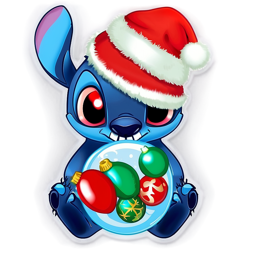 Stitch And Christmas Baubles Png 41