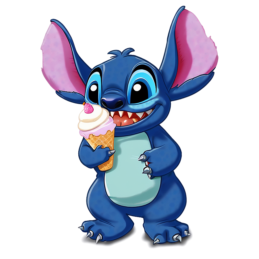 Stitch Eating Ice Cream PNG 05212024 PNG with transparent background