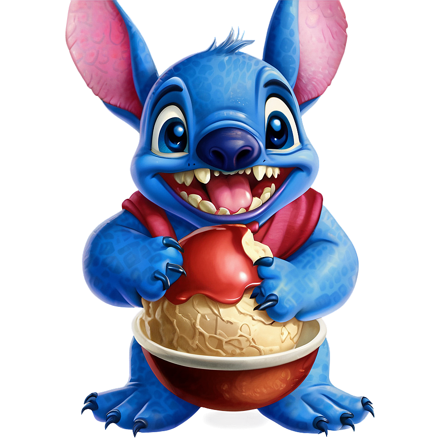 Stitch Eating Ice Cream PNG tiw89 PNG with transparent background