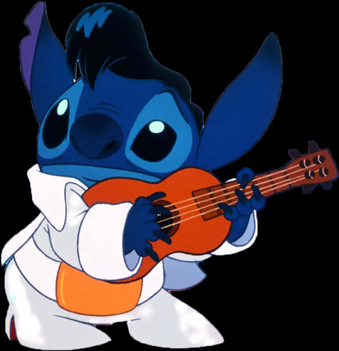 Stitch Playing Ukulele