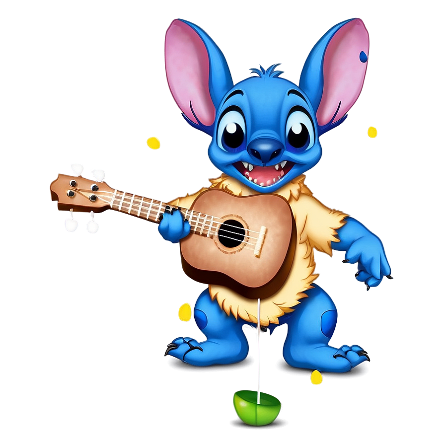 Stitch Playing Ukulele PNG 05212024 PNG with transparent background