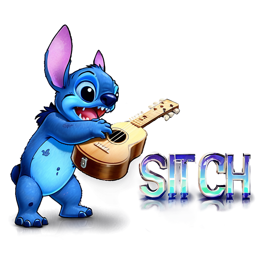 Stitch Playing Ukulele PNG 44 PNG with transparent background