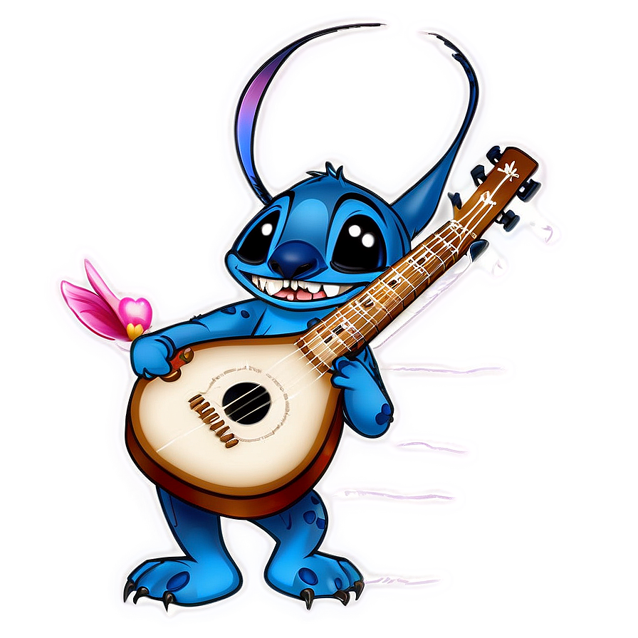 Stitch Playing Ukulele PNG ksh46 PNG with transparent background