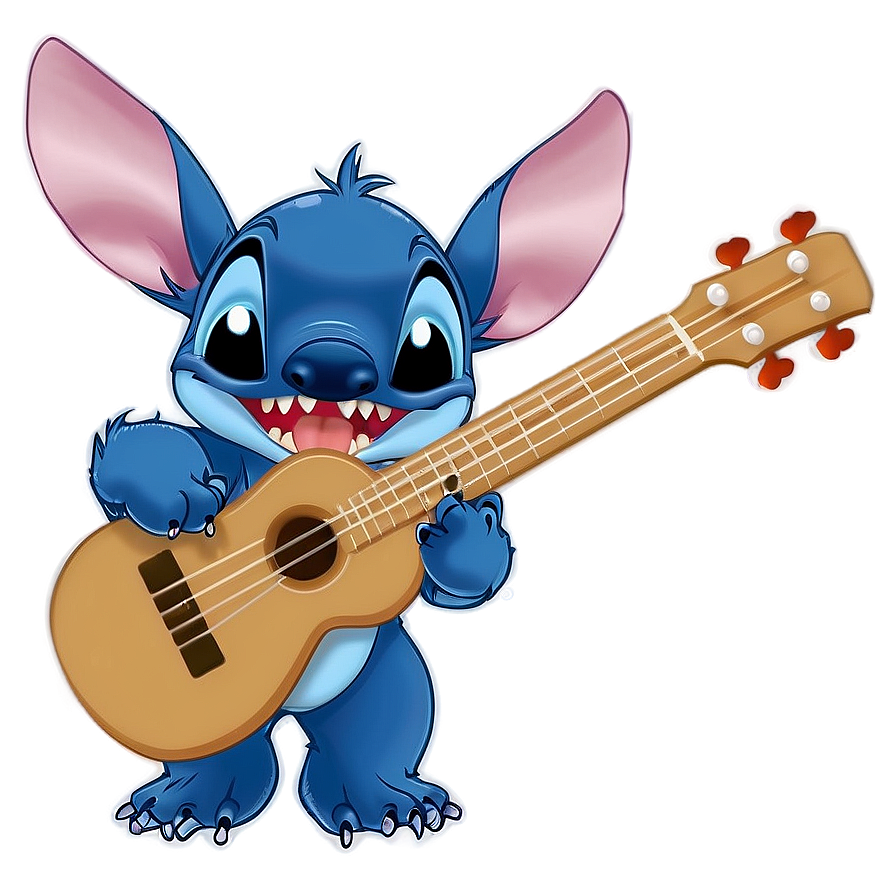 Stitch Playing Ukulele PNG vkp61 PNG with transparent background