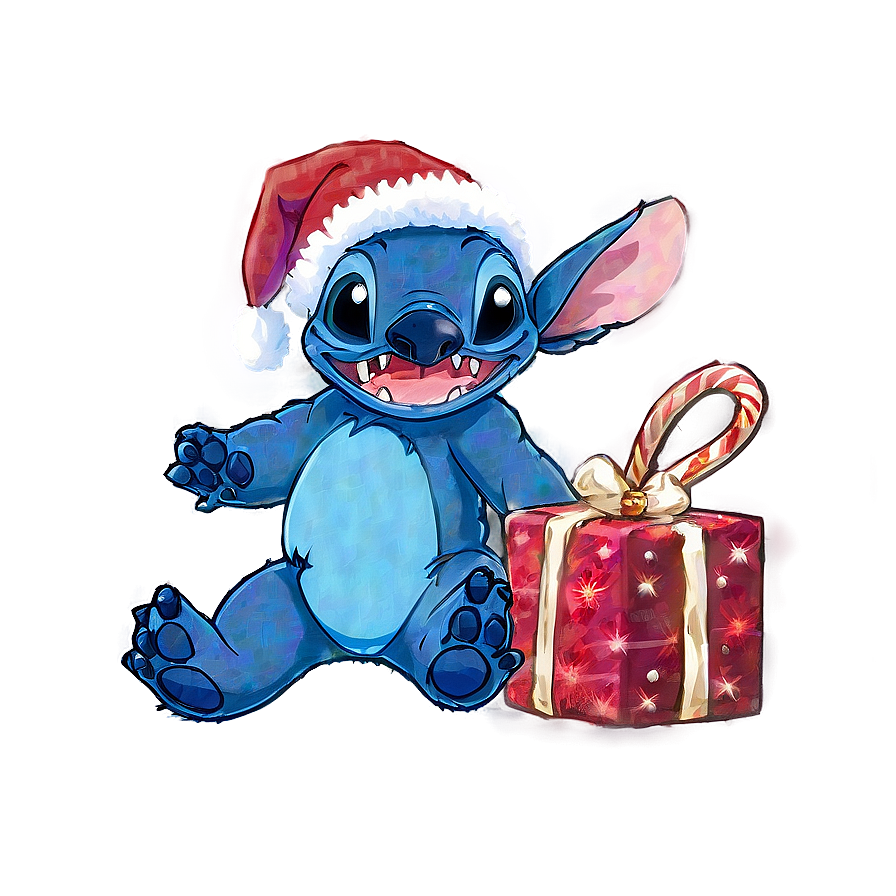 Stitch With Christmas Stocking Png Iho54