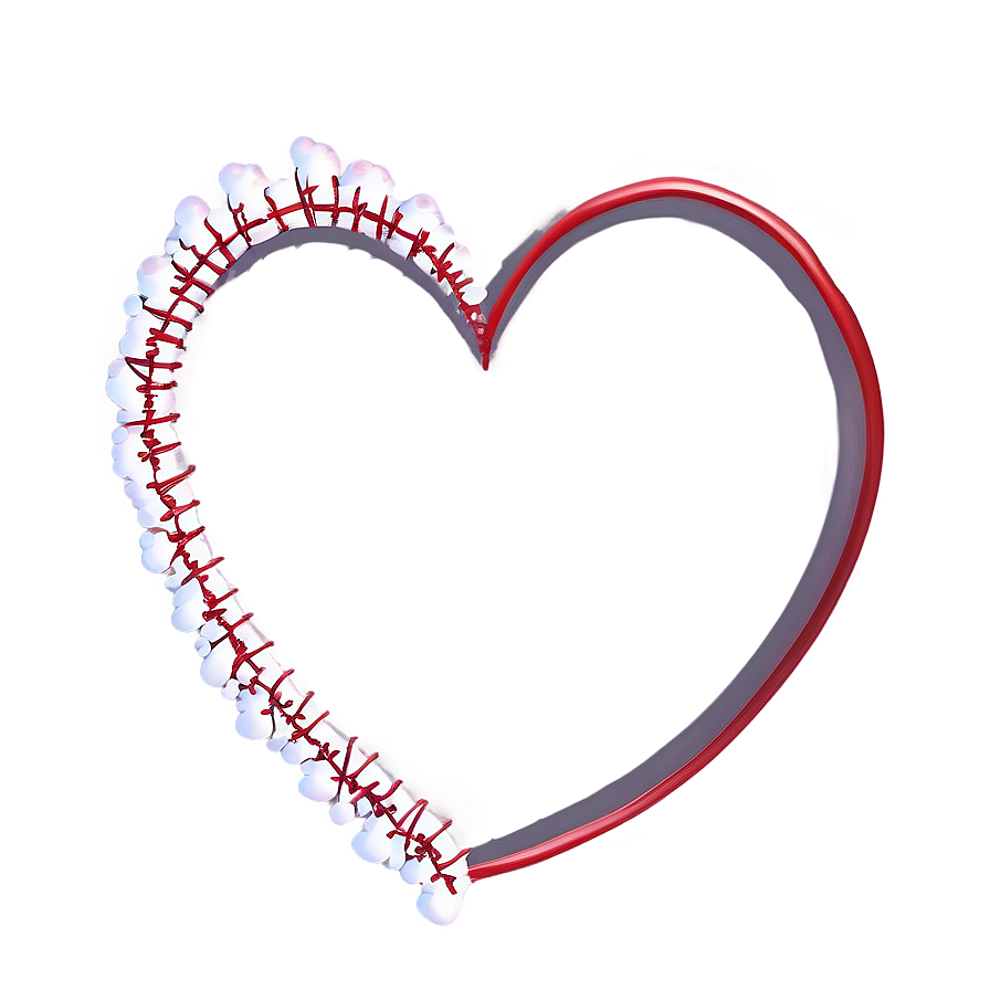 Stitched Heart Outline Png Nya