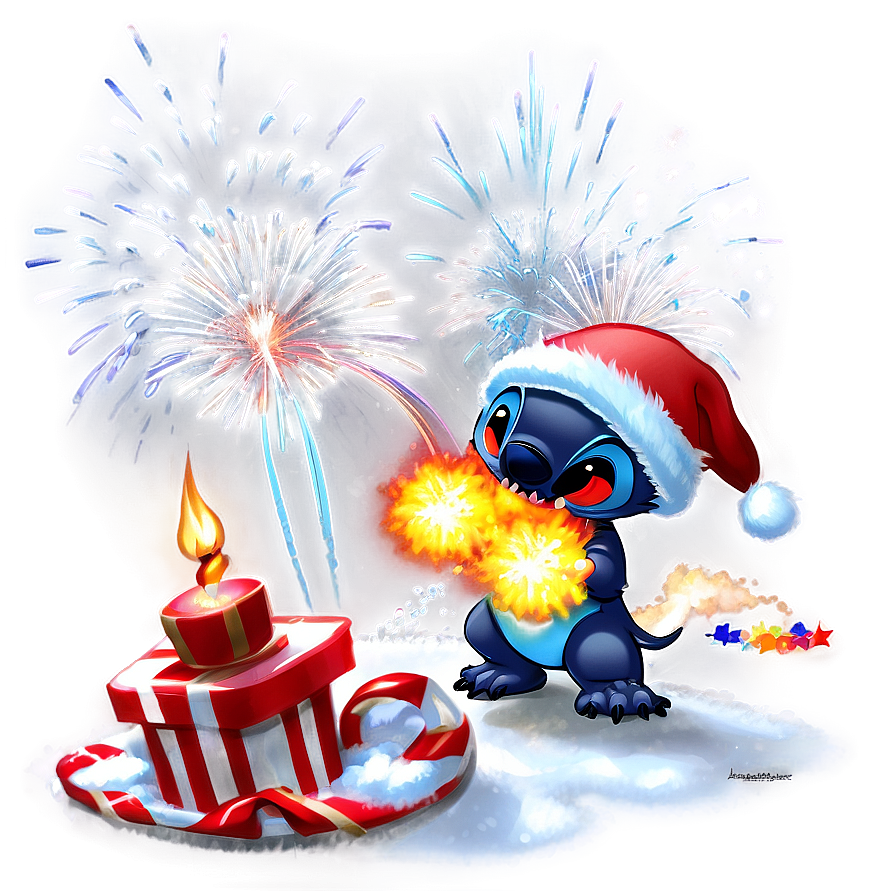 Stitch’s Festive Firework Display Png Yph