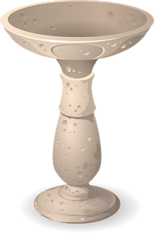 Stone Bird Bath Illustration