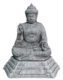 Stone Buddha Statue Meditation Pose PNG with transparent background