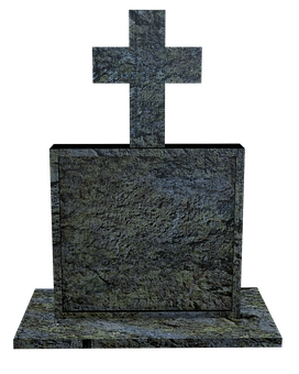Stone Cross Tombstone Texture PNG with transparent background