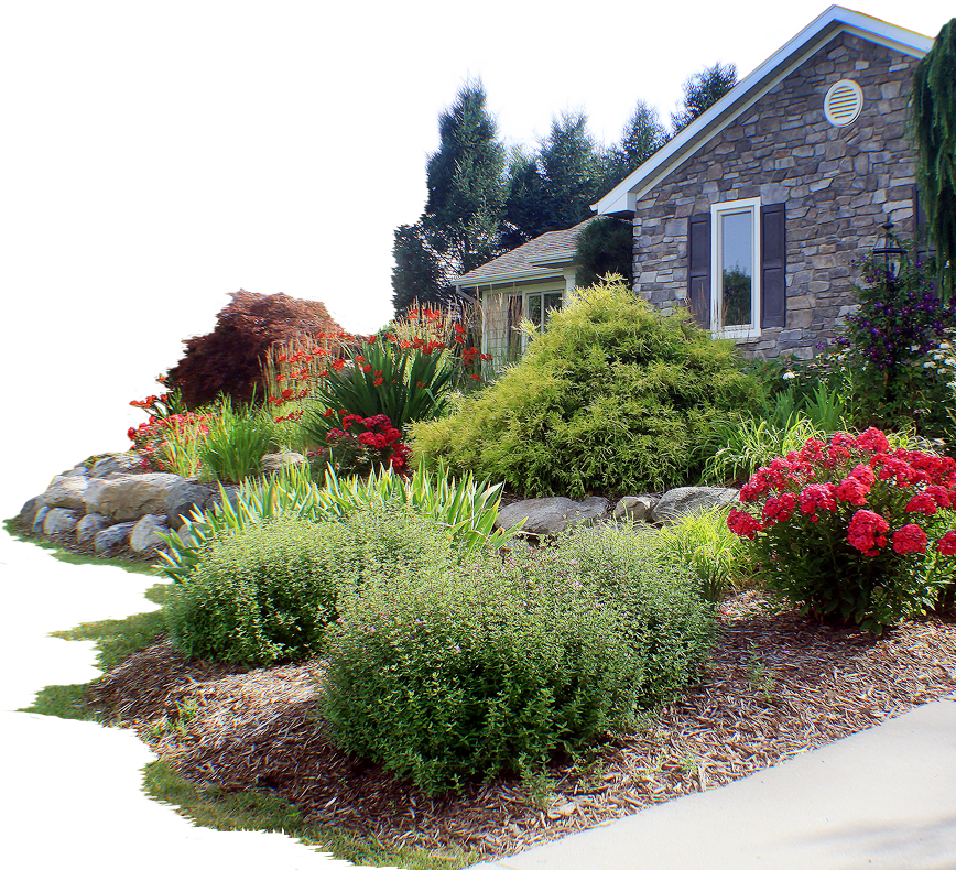 Stone_ House_ Floral_ Garden_ Landscape