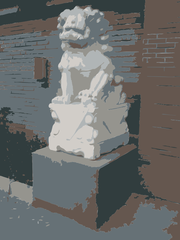 Stone_ Lion_ Guardian_ Statue PNG with transparent background