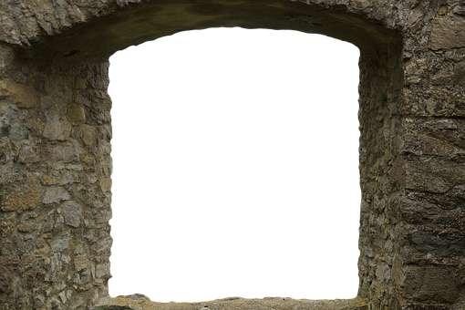 Stone Wall Archway Opening 510x340 PNG image with a transparent background, free high-resolution download