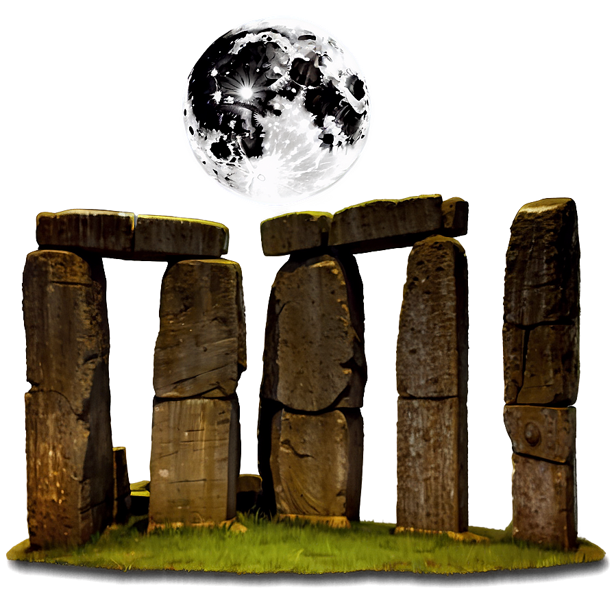 Stonehenge And The Harvest Moon Png 43