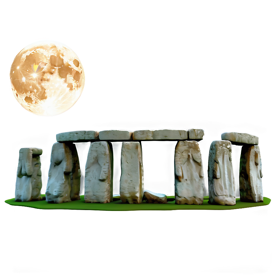 Stonehenge And The Harvest Moon Png Psk30