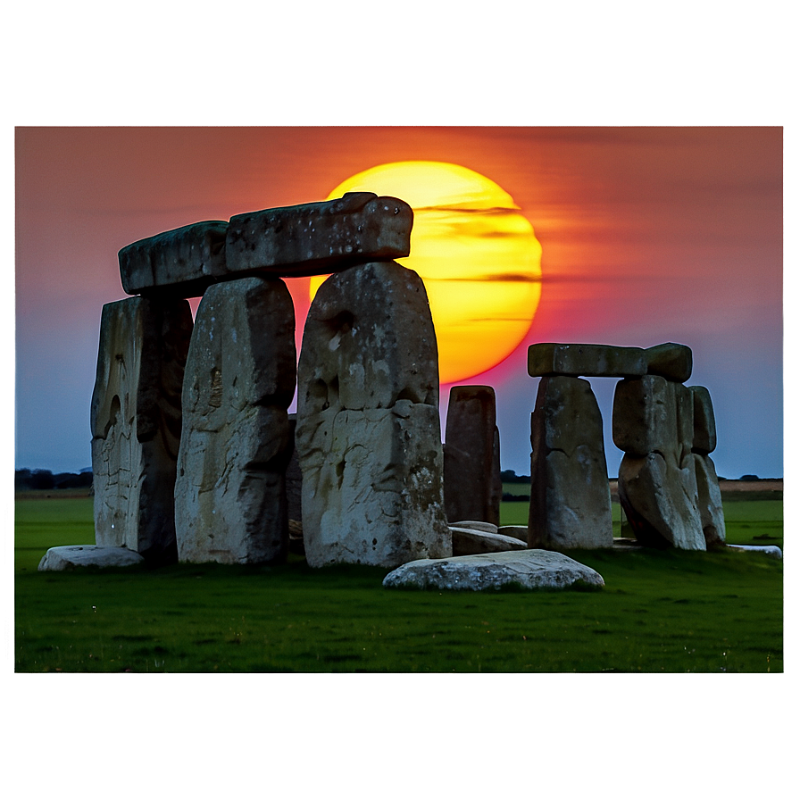 Stonehenge And The Setting Sun Png 06252024