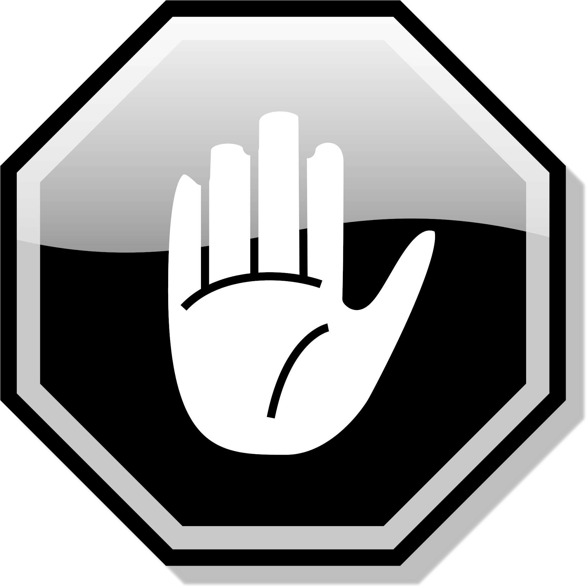 Stop Hand Black - Stop Hand Png, Transparent Png PNG with transparent background
