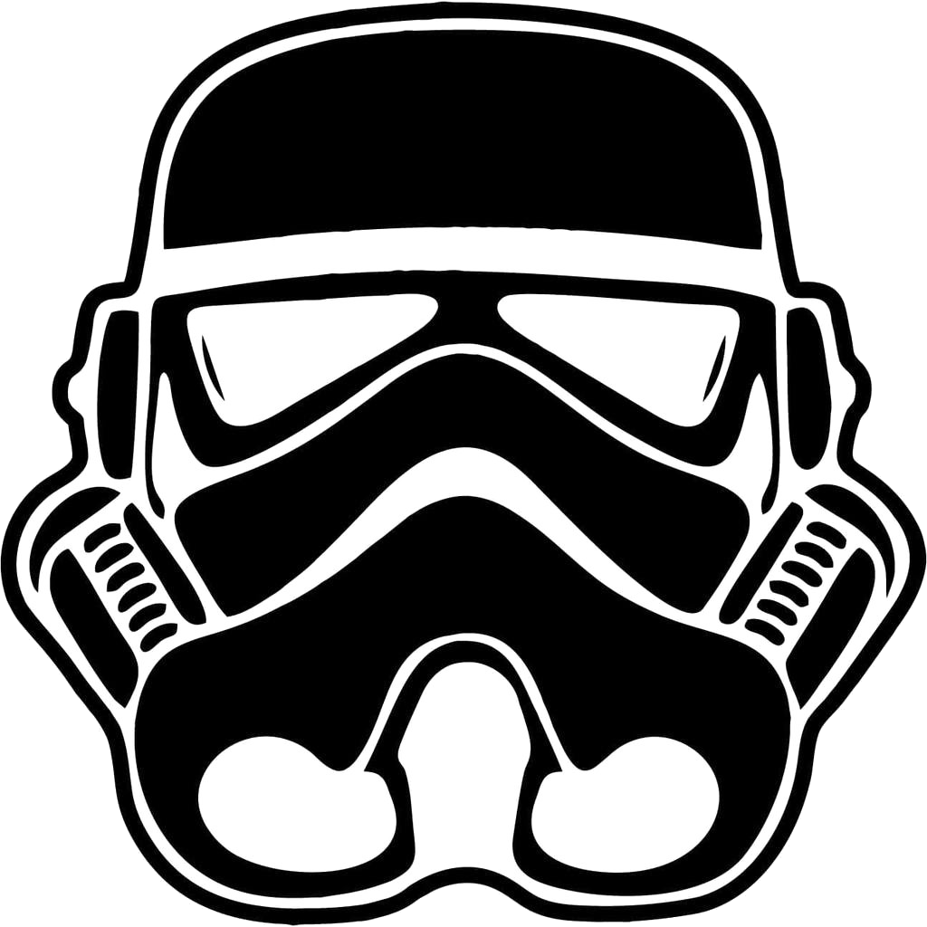 Stormtrooper Helmet Clipart Transparent Png - Black And White Stormtrooper Helmet, Png Download PNG with transparent background