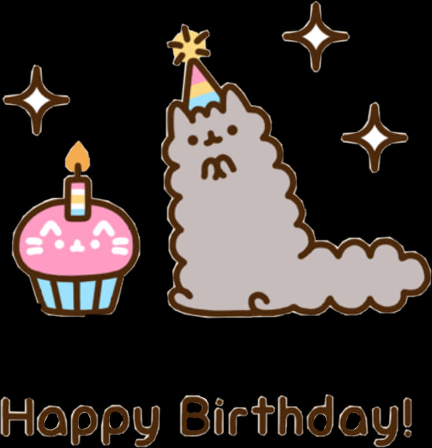 #stormy #birthday #cupcake #pusheen #freetoedit - Pusheen Stormy Happy Birthday, HD Png Download PNG with transparent background