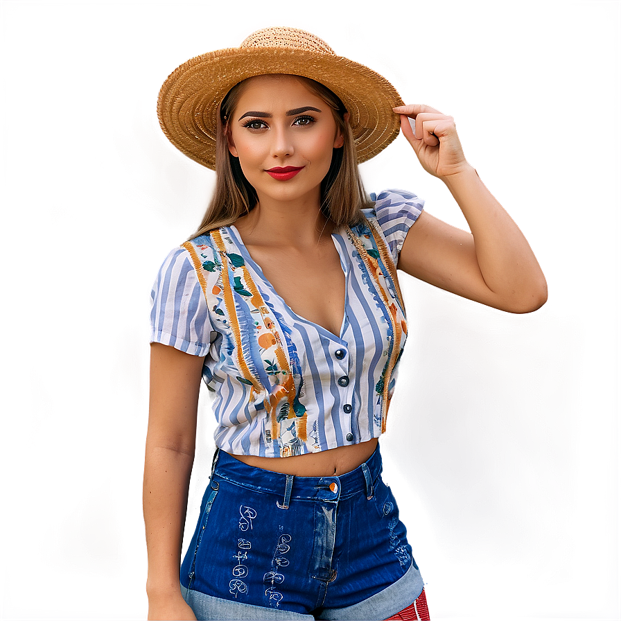 Straw Hat Outfit Png 05252024