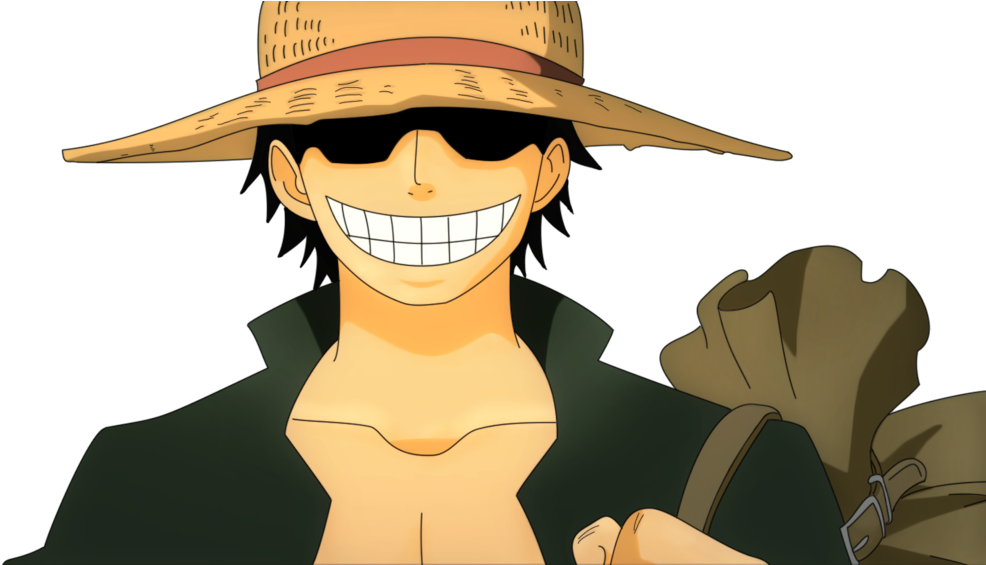 Straw Hat Smiling Anime Character