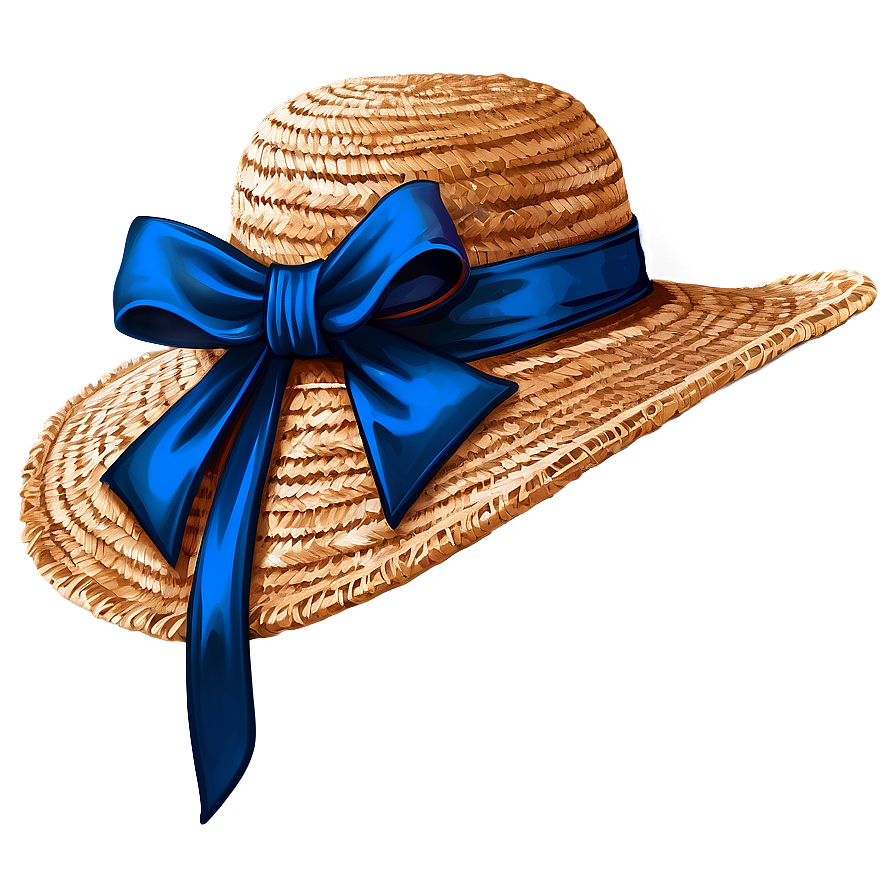 Straw Hat With Bow Png 45