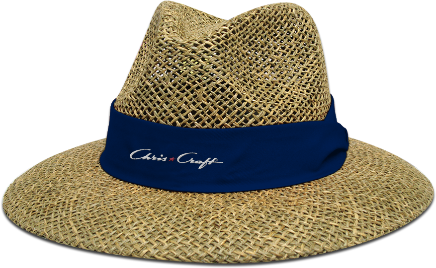 Straw Hatwith Blue Ribbon