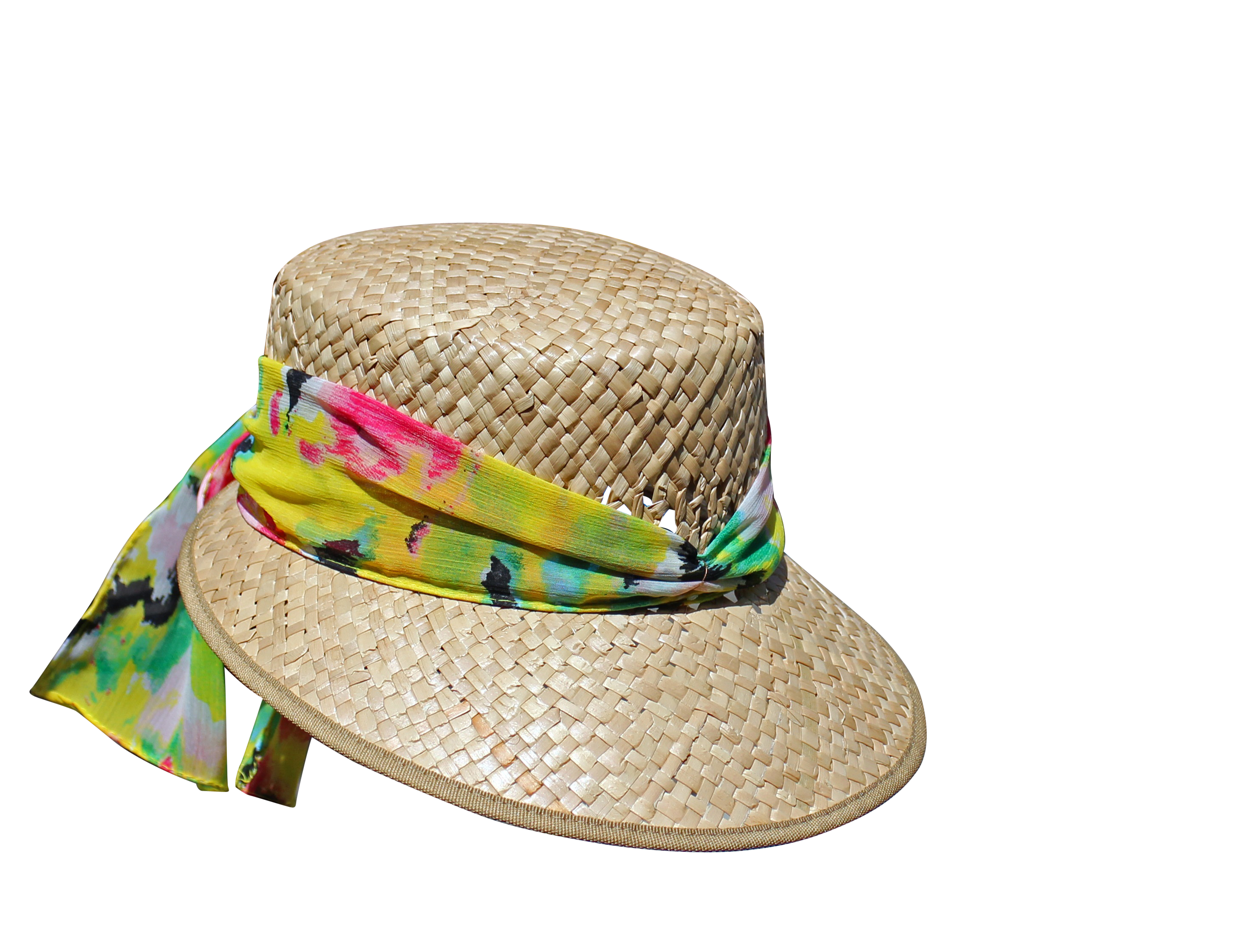 Straw Hatwith Colorful Ribbon