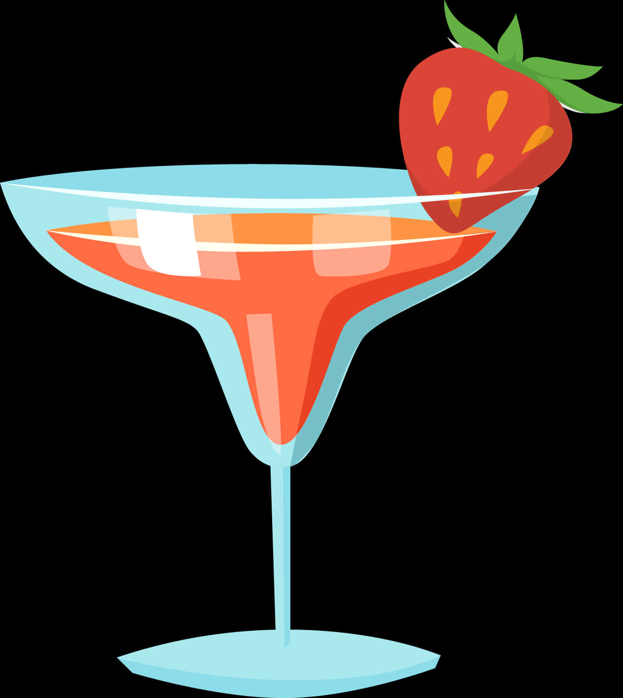 Strawberry Cocktail Illustration