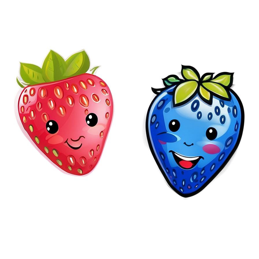 Strawberry Friends Cute Png 06252024