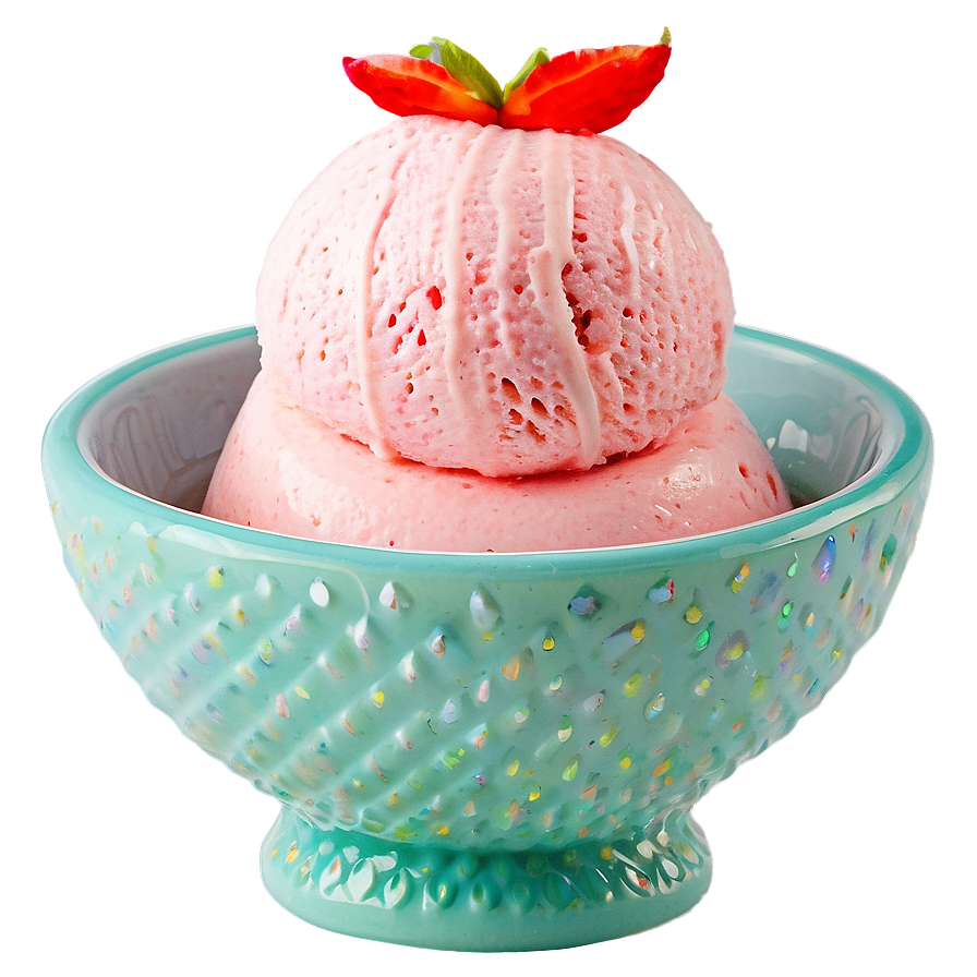 Strawberry Ice Cream Bowl PNG 05032024 PNG with transparent background