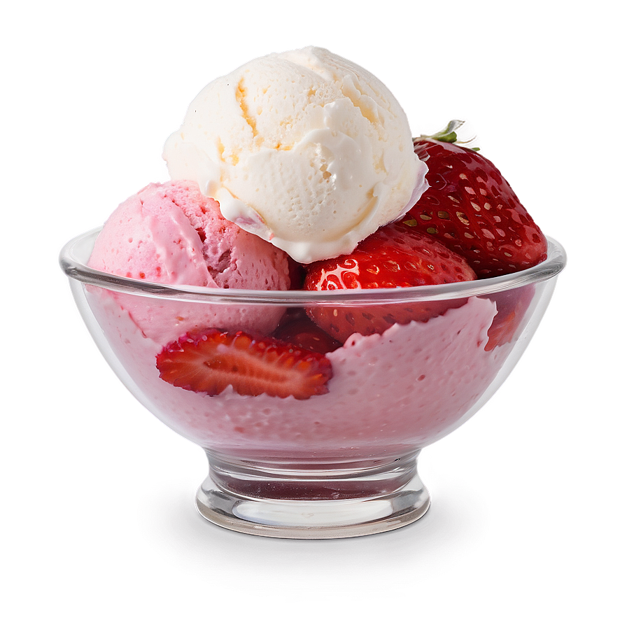 Strawberry Ice Cream Bowl PNG xwl PNG with transparent background