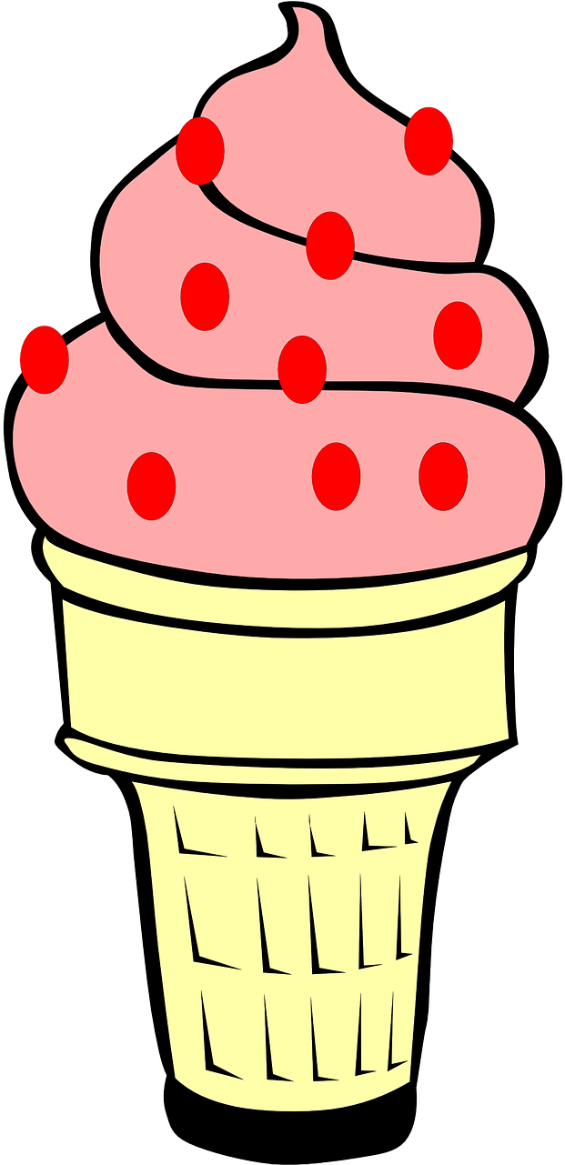 Strawberry Ice Cream Cone Clipart