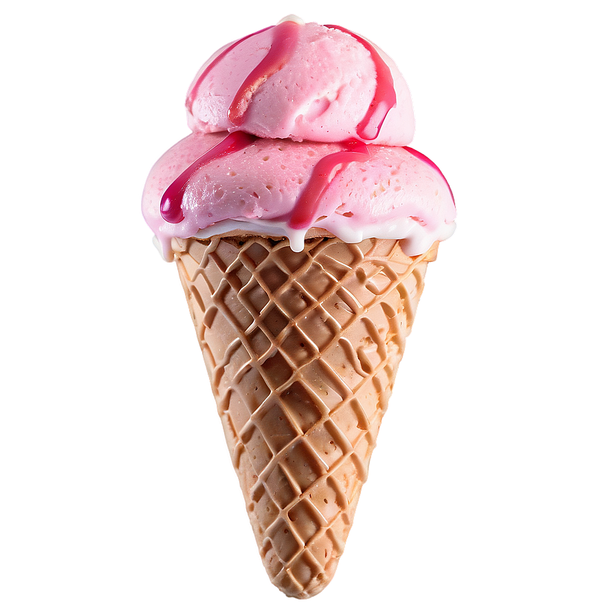 Strawberry Ice Cream Cone Png Hiq44