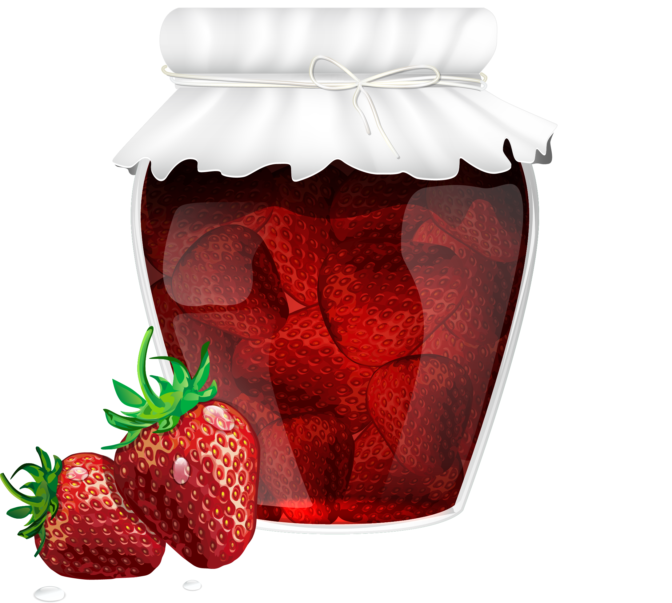 Strawberry Jam Jar Illustration PNG with transparent background