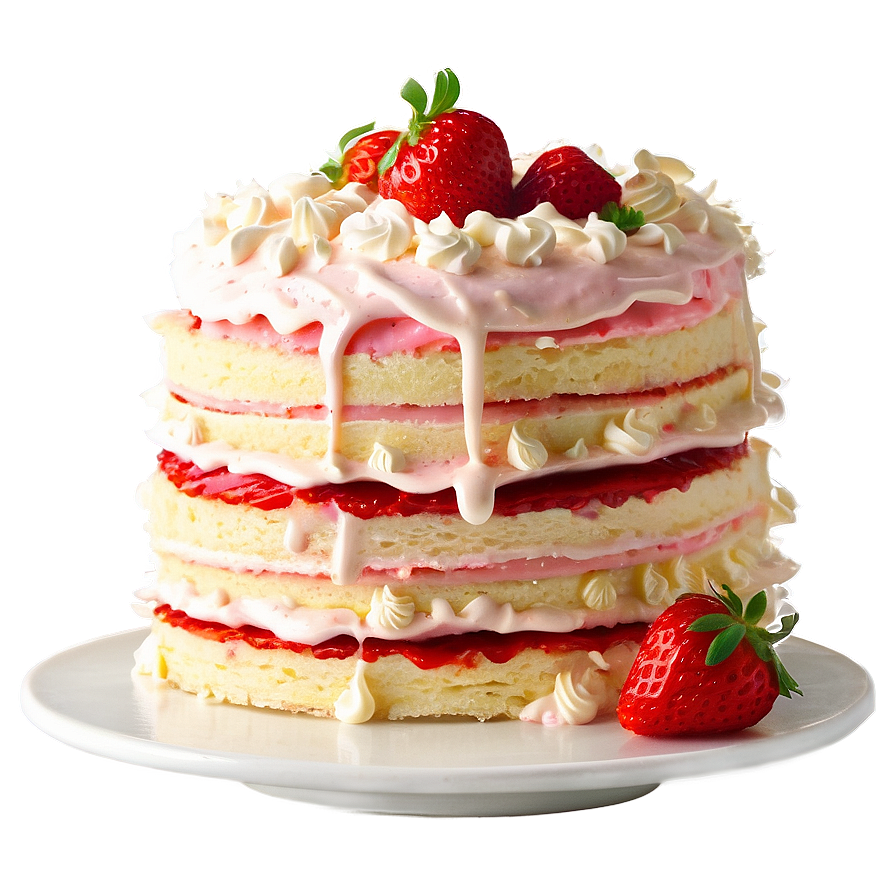 Strawberry Layer Cake PNG aoa PNG image with a transparent background, free high-resolution download