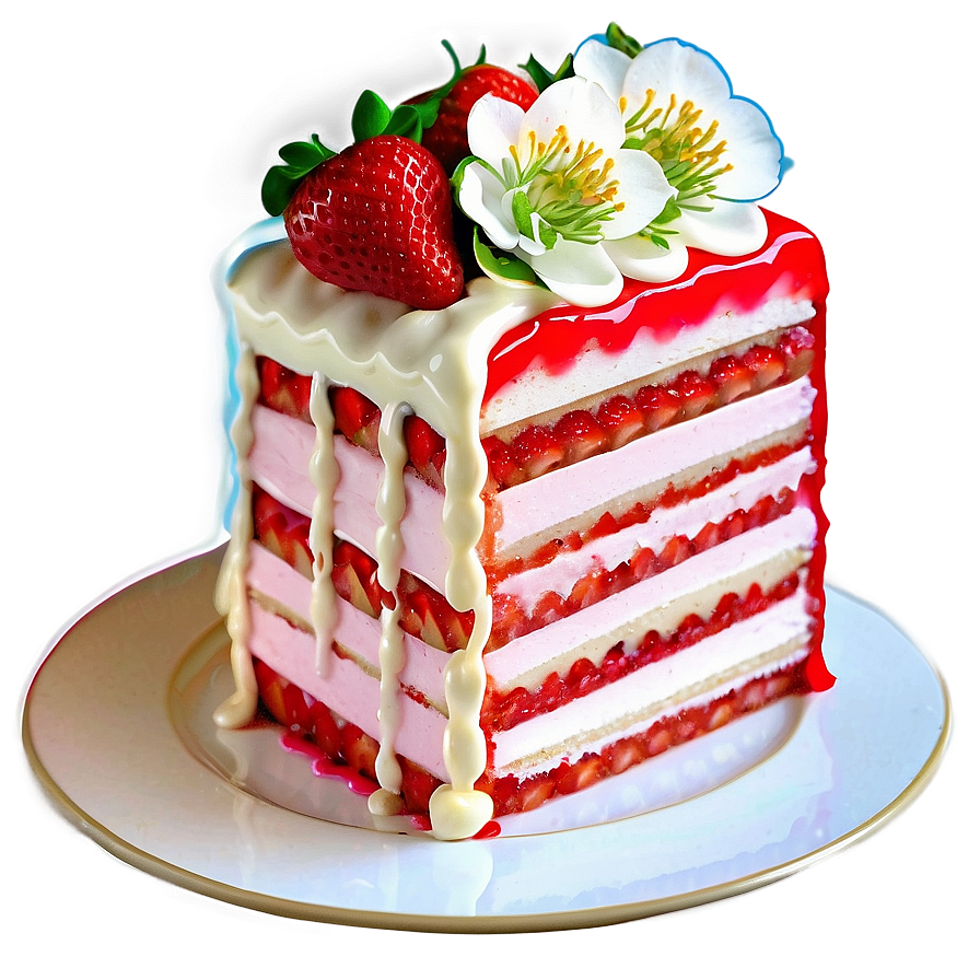 Strawberry Layer Cake PNG vvr65 PNG image with a transparent background, free high-resolution download