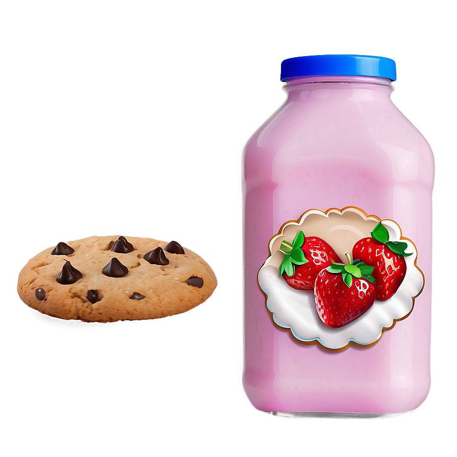 Strawberry Milk And Cookies Png 06252024