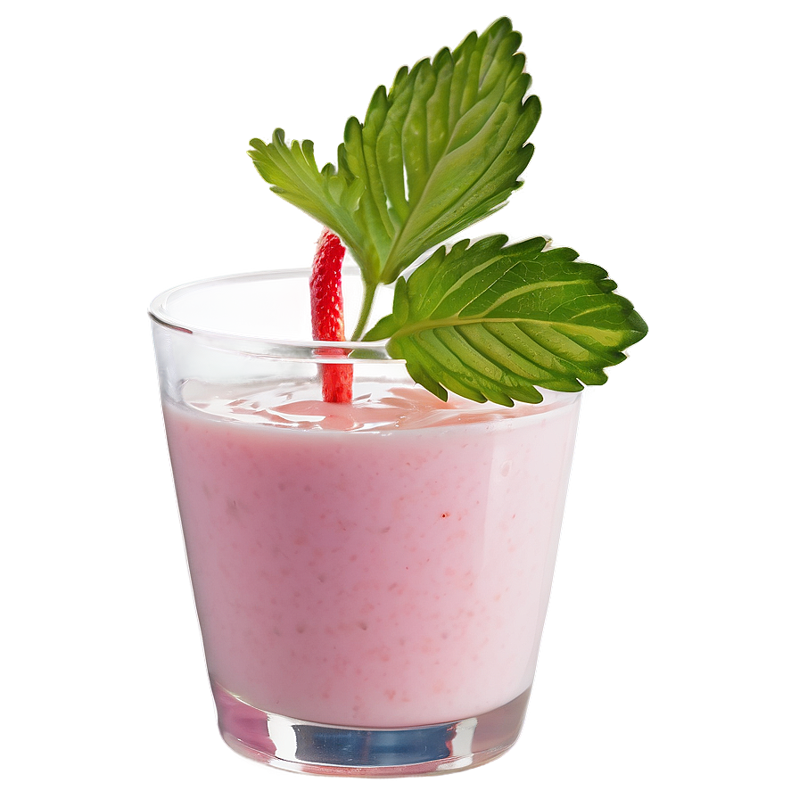 Strawberry Milk Garnish Png Aic69