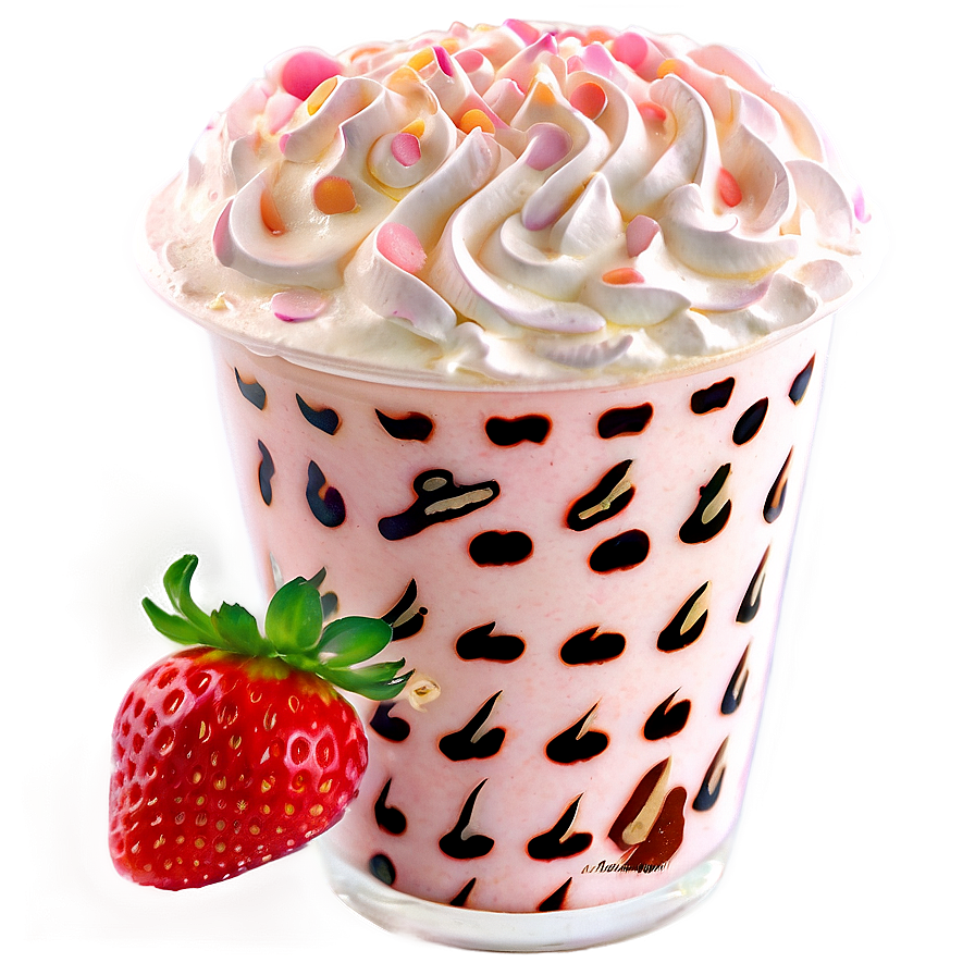 Strawberry Milk Latte Png 21