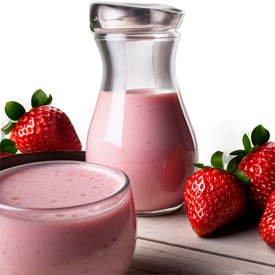 Strawberry Milk On Table Png Wdt84