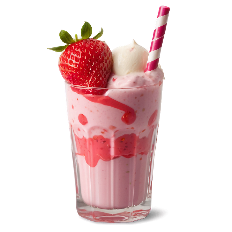 Strawberry Milk With Ice Cream Png Bmy