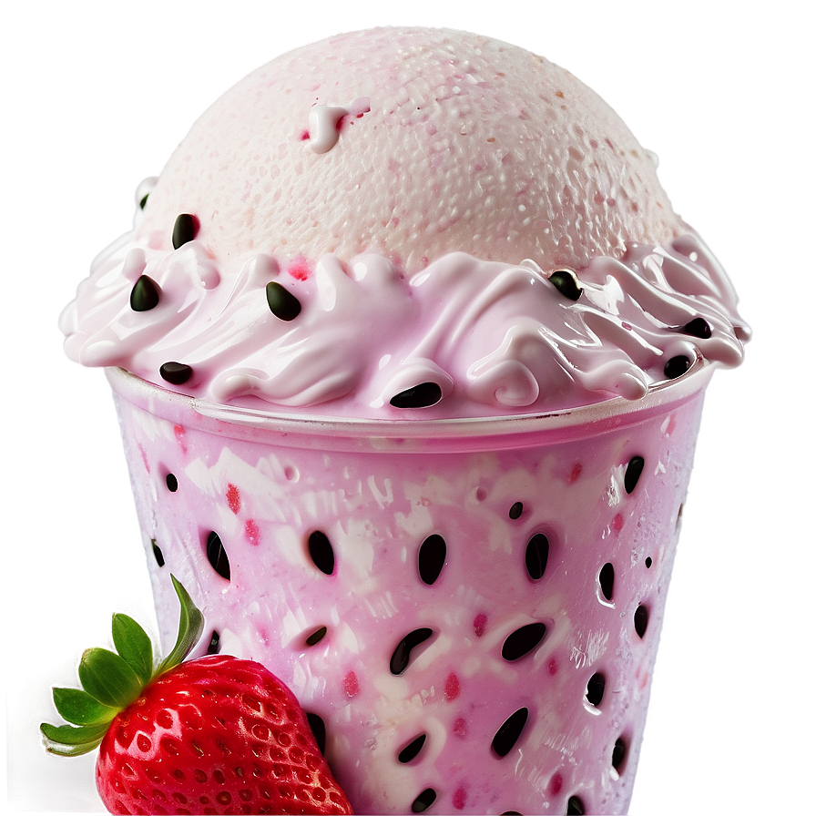 Strawberry Milk With Ice Cream Png Eph63