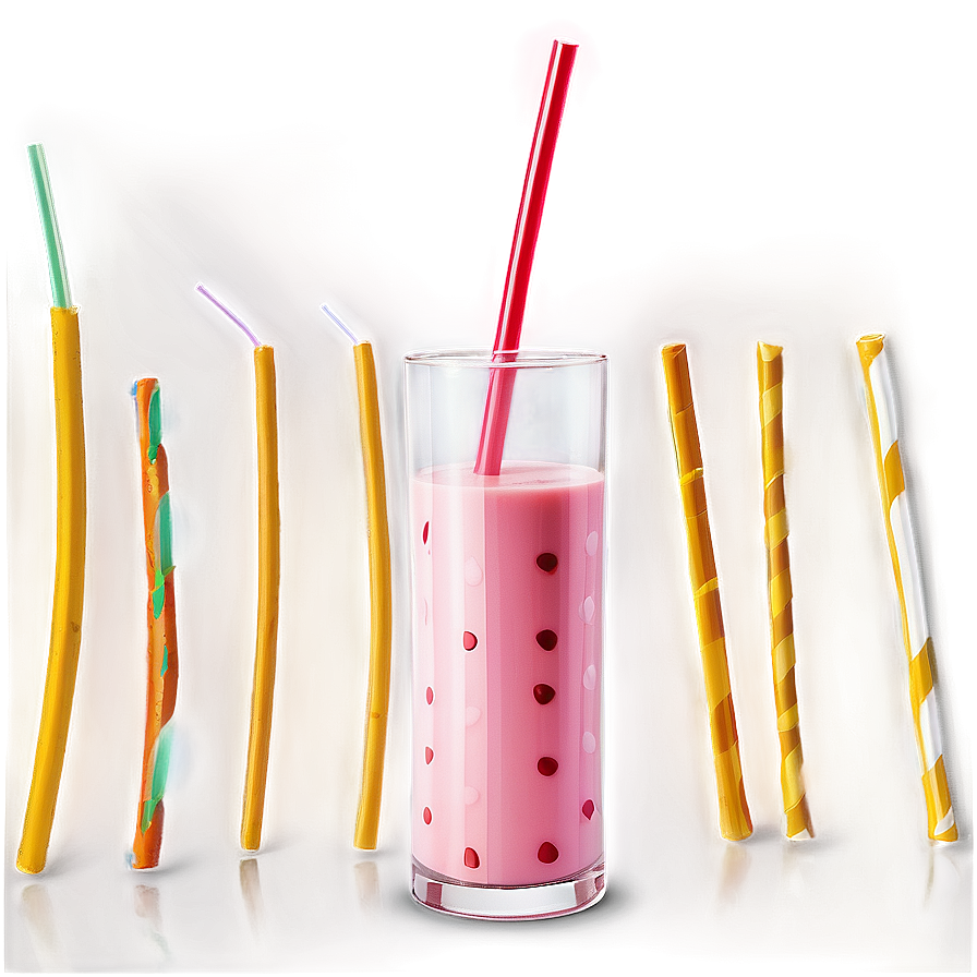 Strawberry Milk With Straw Png Uhd55