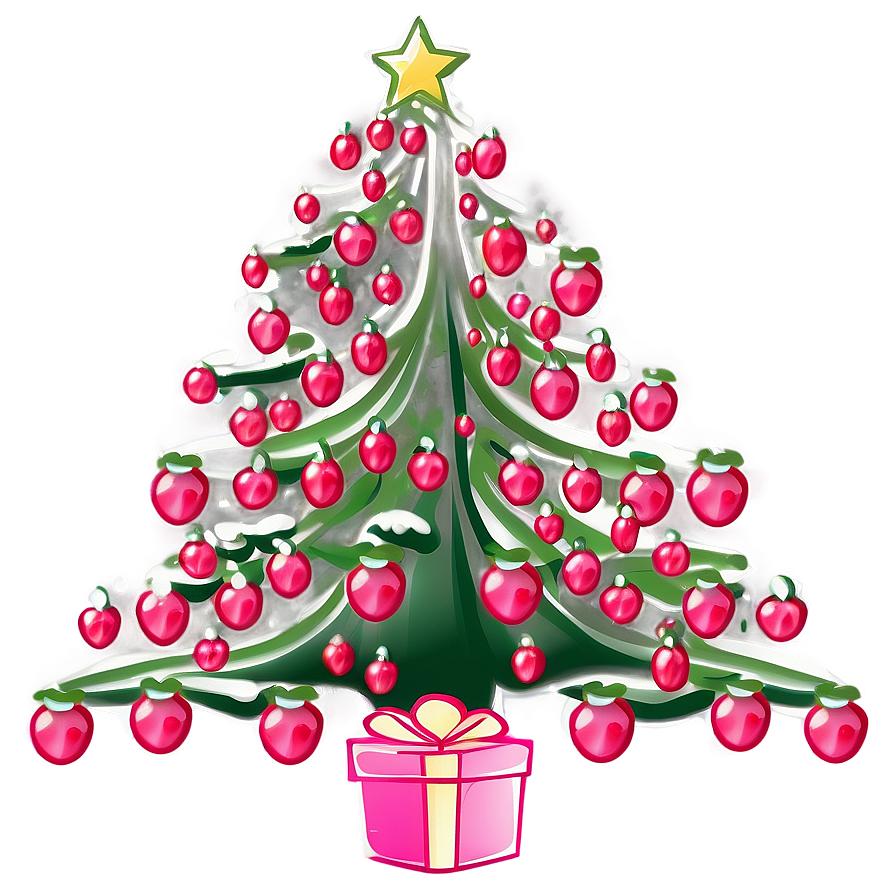 Strawberry Pink Christmas Tree Png 80