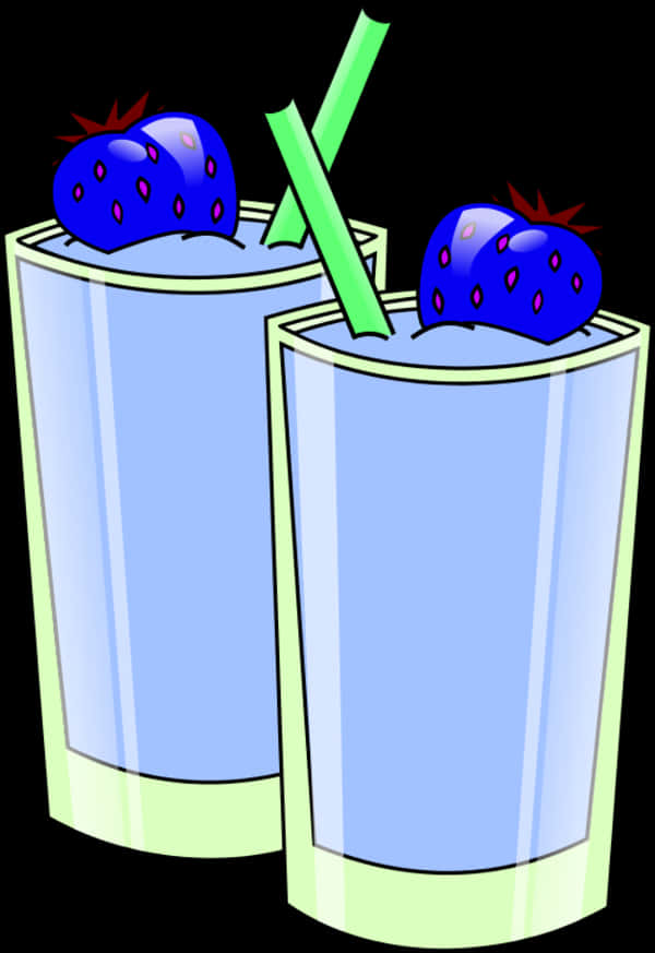 Strawberry Smoothie Cartoon Illustration