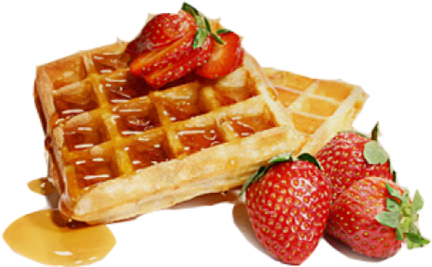 Strawberry Topped Wafflewith Syrup