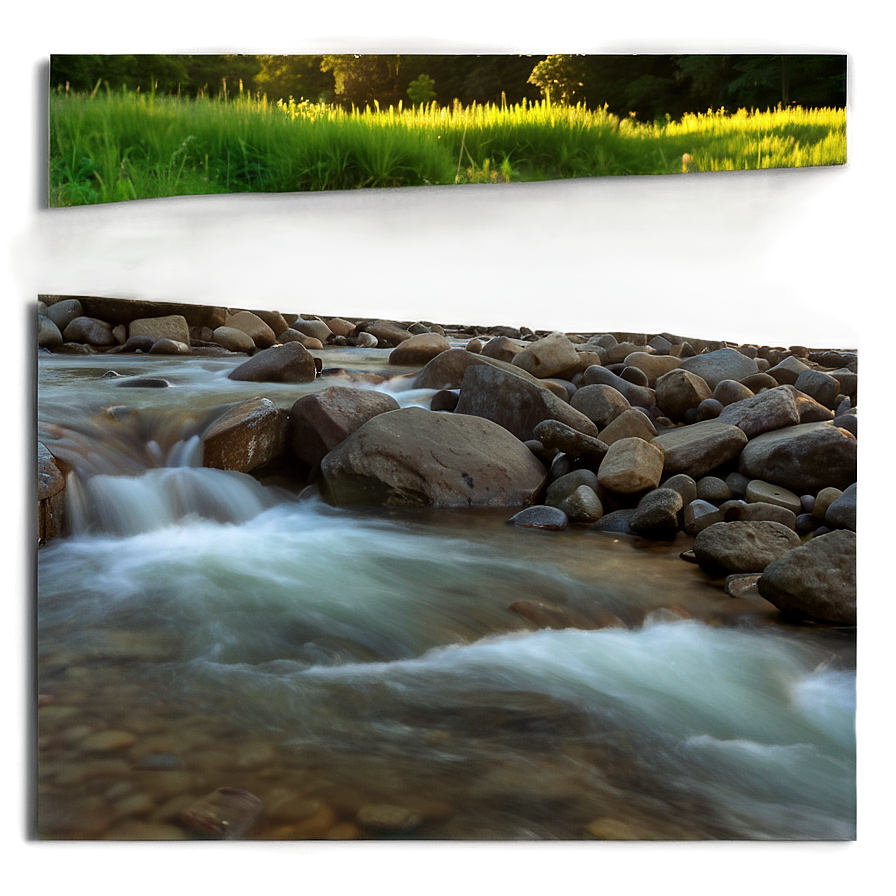 Stream at Sunset PNG jpt PNG with transparent background