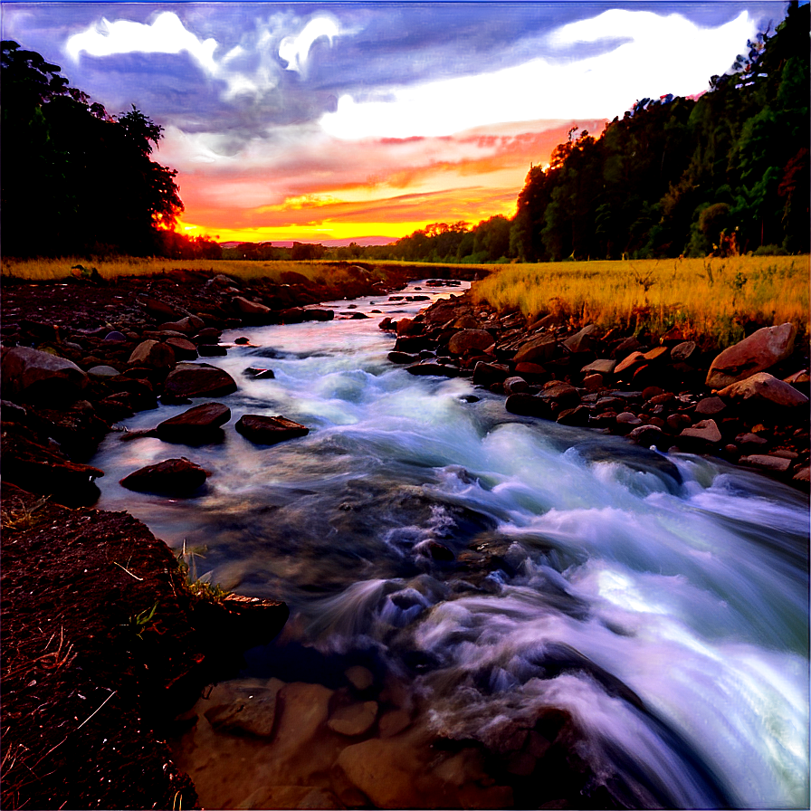 Stream at Sunset PNG oab5 PNG with transparent background