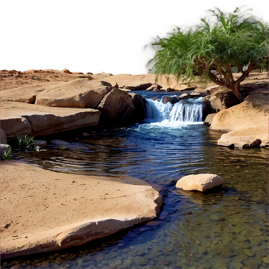 Stream through Desert Oasis PNG gll48 PNG with transparent background